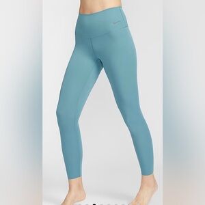 Nike Zenvy, Blue High Rise, Gentle Support, 7/8 Length Dri-Fit Leggings, size XS